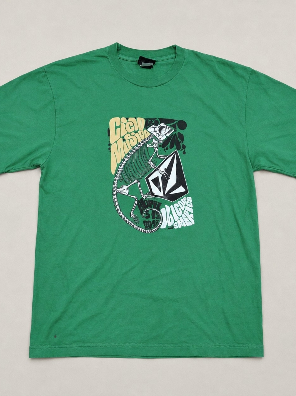 Volcom Large Green Skeleton Graphic Short Sleeve Tee